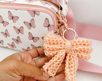 bow crochet keychain, bow charm