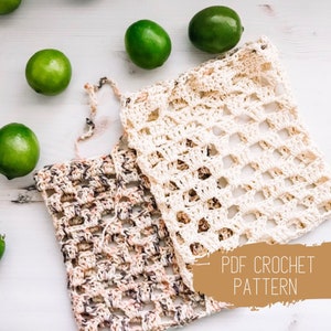 crochet bag pattern, The Terra Produce Bag crochet pattern, reusable produce bag pattern