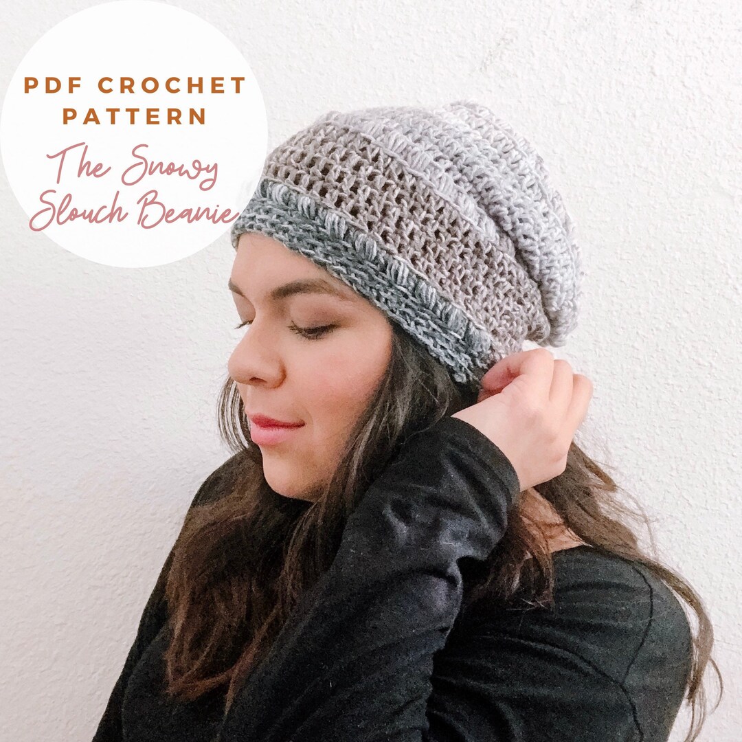 Beanie Crochet Pattern, Slouchy Crochet Beanie, Crochet Hat Pattern ...