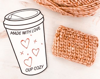 Heart Cup Cozy Printable, Coffee Sleeve Printable, cup cozy insert