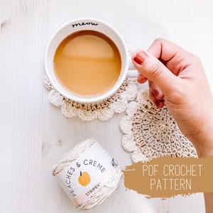 Crochet Flower Coaster Pattern, Coffee Coaster Crochet Pattern