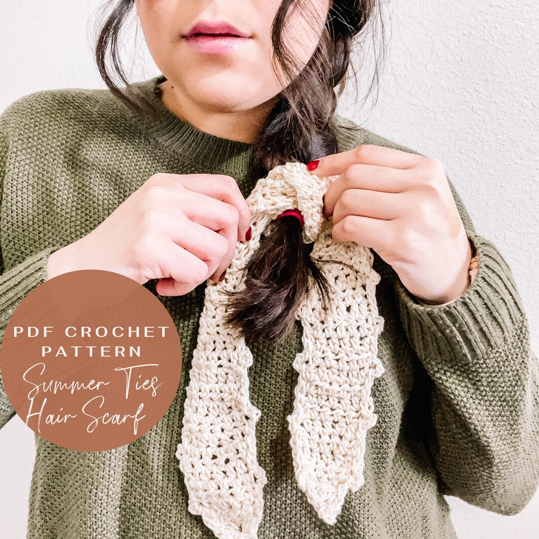 Crochet Hair Scarf Pattern Crochet Hair Tie Headband Pattern Etsy