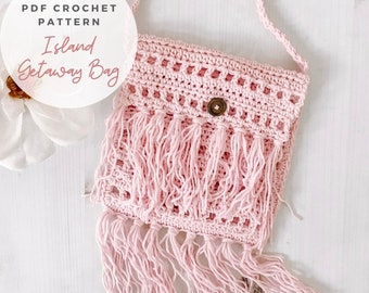 Patrón de bolso de crochet con flecos bohemios, "Island Getaway" (patrón PDF)