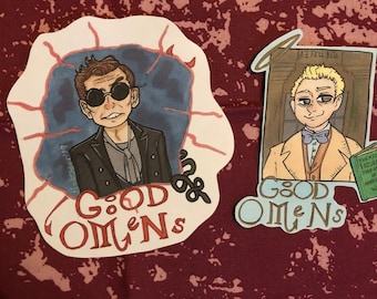 Aziraphale and Crowley Stickers