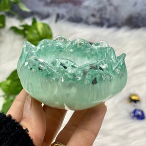 Handmade Resin Lotus Flower Trinket Dish Candle Holder Dish - Etsy