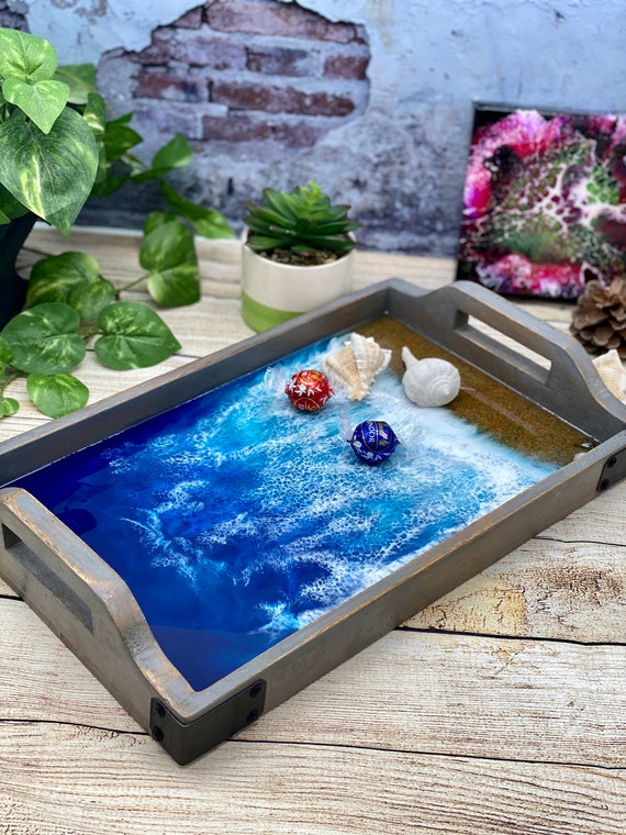 Coastal and Lake Art Serving Trays