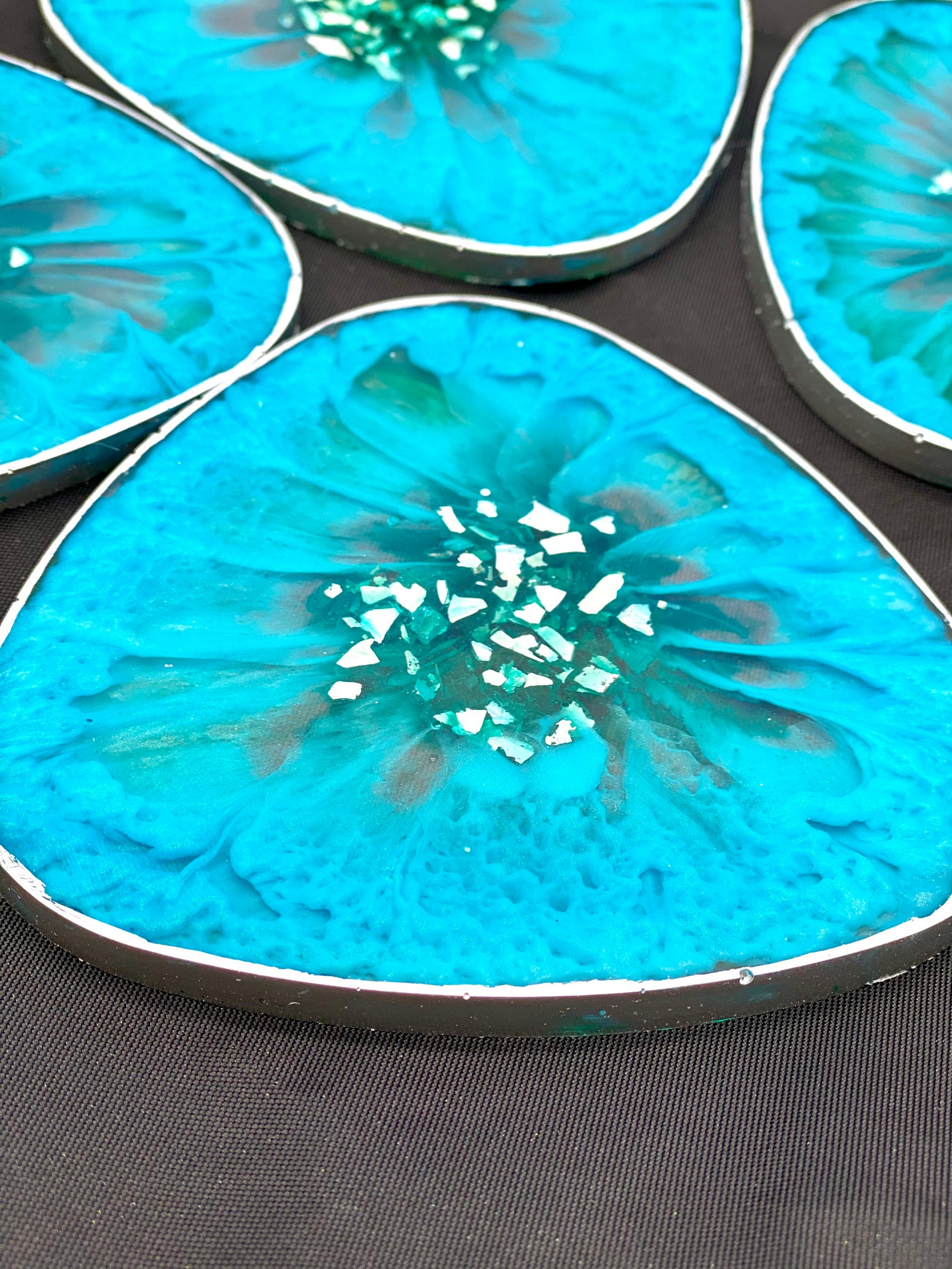 Turquoise Coasters Resin Geode Coasters Modern Coasters Resin Etsy