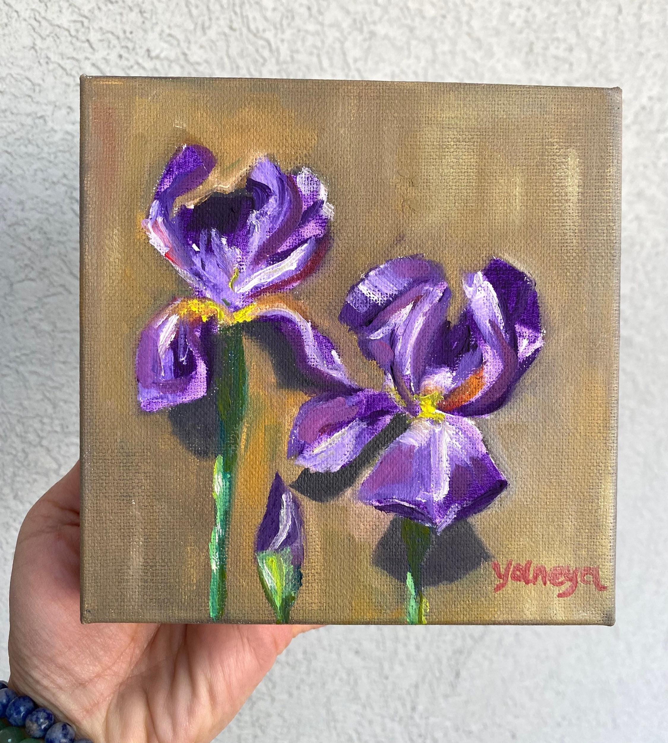 Pink Yellow Freesia Flowers Painting Floral Painting Original Oil