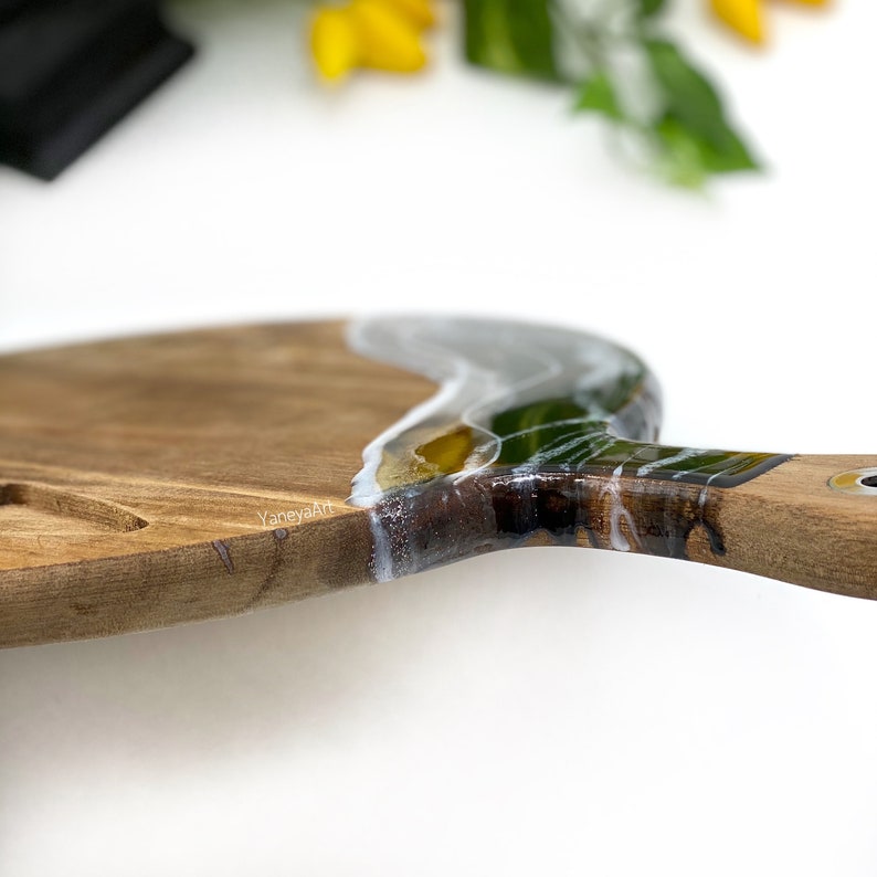 Cheese Board with Stainless Steel Knife Cheese knife Resin Etsy