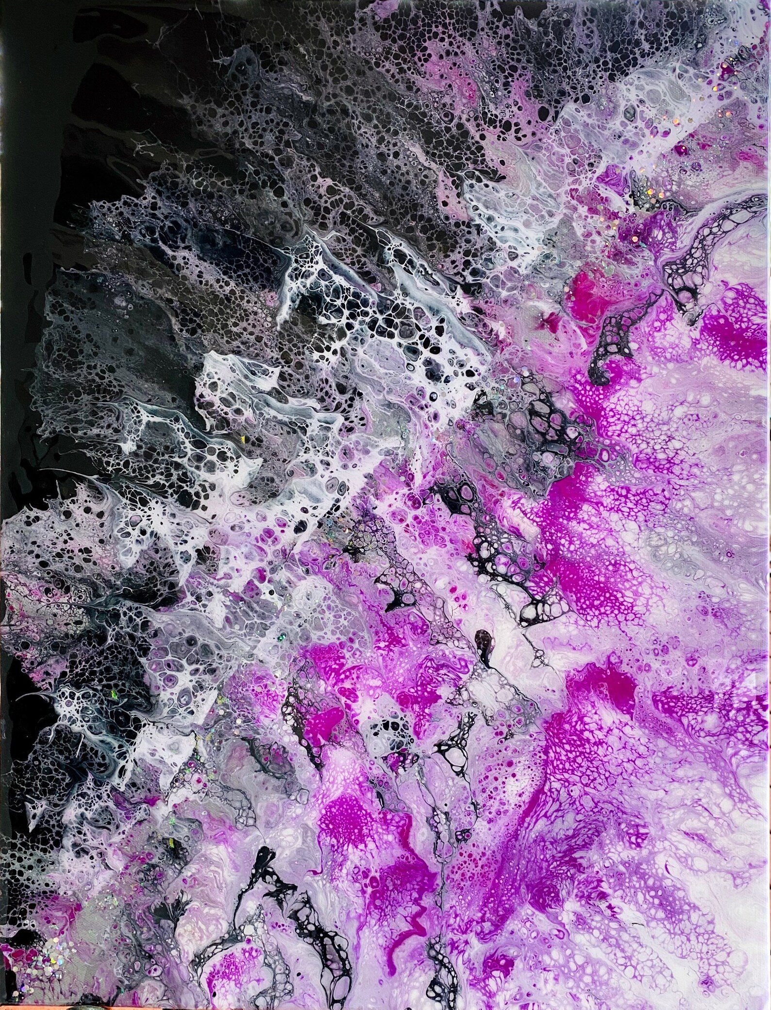 Original Abstract Painting Glitter Wall Art Resin Art Etsy