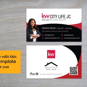 keller williams  business card Design, two sided Realtor business card Design, real estate business card Design
