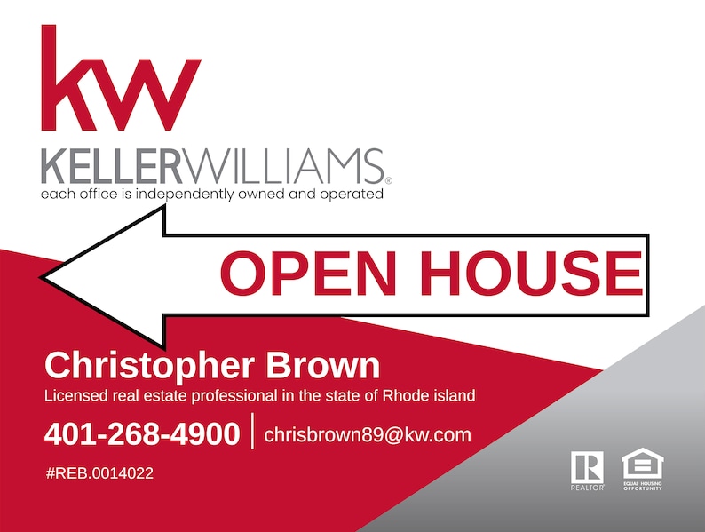 Keller Williams Yard Sign Design; For Sale Yard Sign Directional Yard Sign Open House