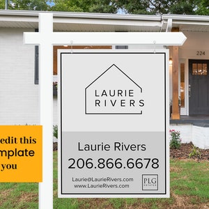 Real Estate Yard Sign Design; For Sale Yard Sign