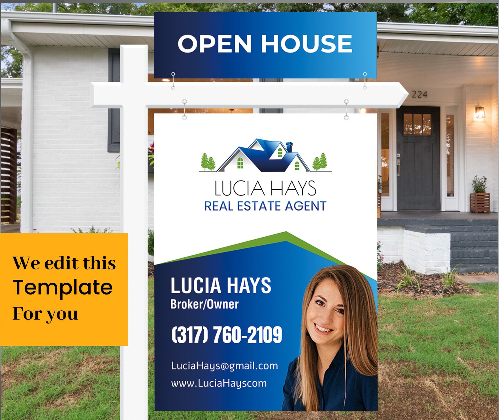 Real Estate Yard Sign Design for Sale Yard Sign Open House Etsy