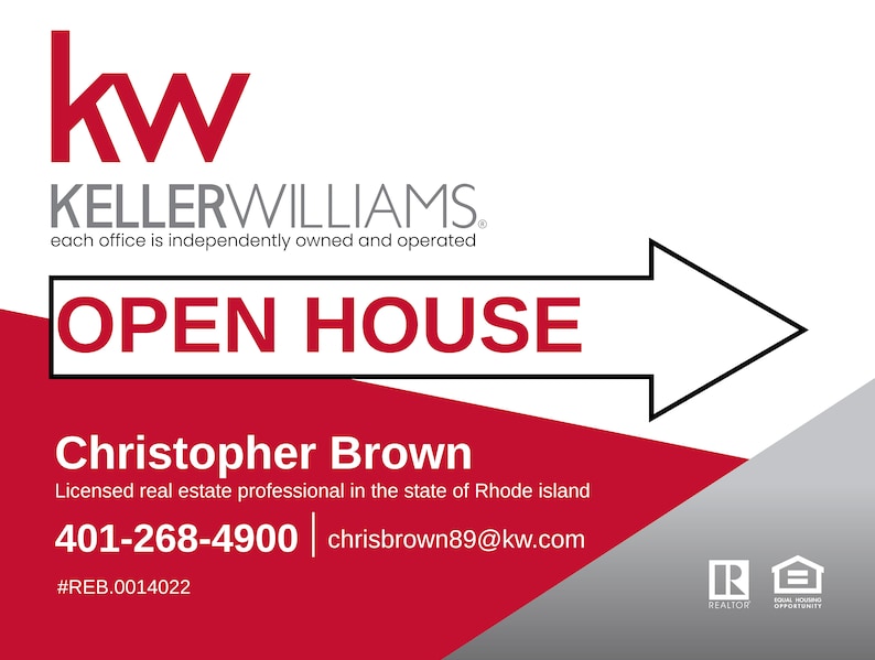 Keller Williams Yard Sign Design; For Sale Yard Sign Directional Yard Sign Open House