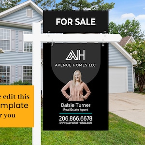 Luxury Real Estate Yard Sign Design; For Sale Yard Sign, Open House, include 4 riders