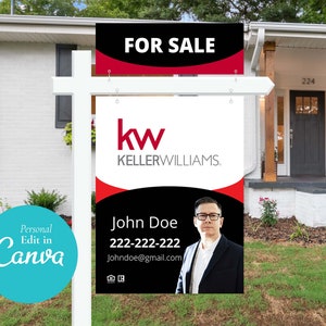 Keller Williams Yard Sign Template: Editable Real Estate Design (Canva)