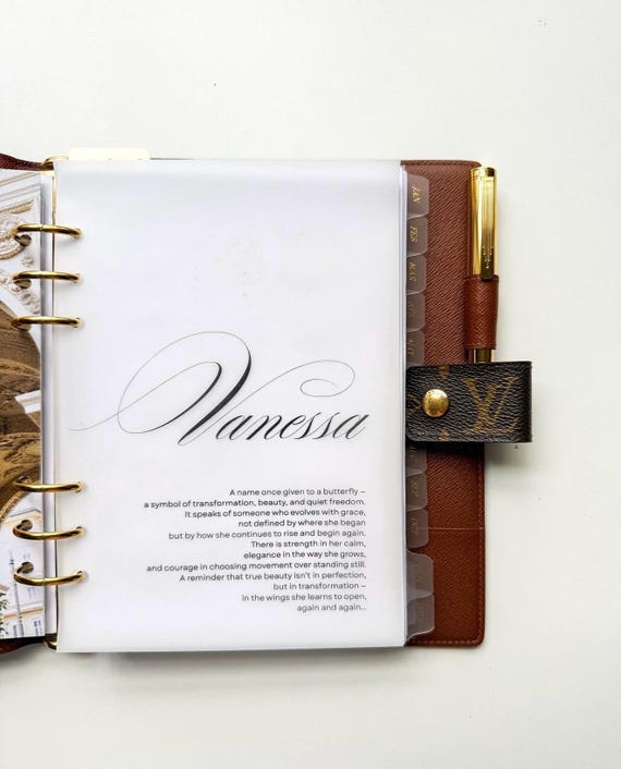 Personalized Vellum Planner Dashboard | Custom Name, Poetic Design