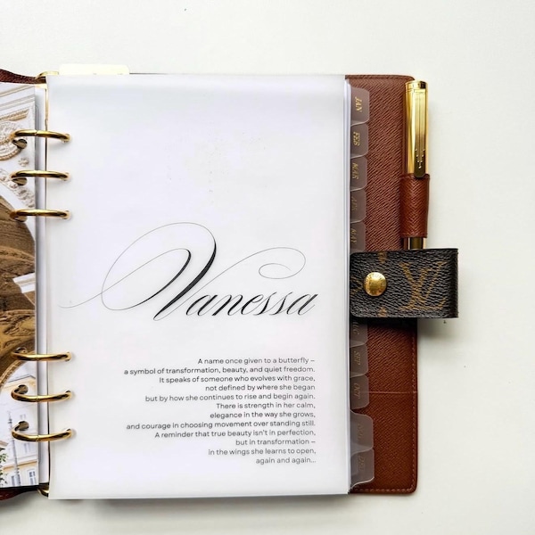 Personalized Vellum Planner Dashboard | Custom Name, Poetic Design