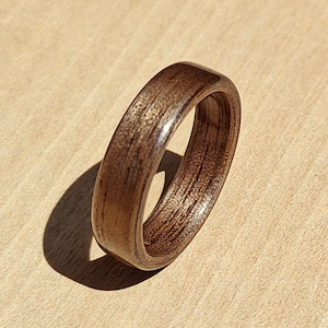 Walnut Bentwood Ring Gift Jewelry Men Woman Custom Handmade Statement Unique Personalized Wedding Anniversary Gift