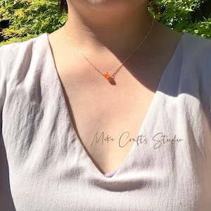Carnelian Necklace | Carnelian Jewellery | Carnelian Jewelry | Carnelian layering necklace |