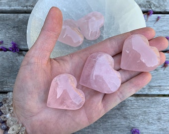 Rose Quartz Puffy Heart | Rose Quartz Crystal | Healing Stone | Rose Quartz Love Heart Gemstone Specimen