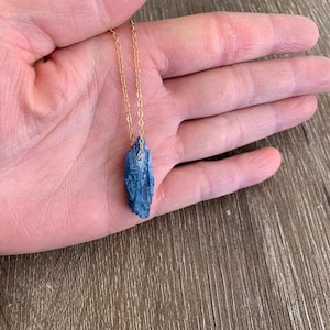 Blue Kyanite crystal necklace | Kyanite Jewelry | Kyanite necklace | Blue stone necklace