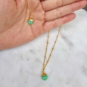 Tiny Australia Jade Necklace | Jade Jewellery | Dainty Jade necklace | Gold filled Necklace | Tiny Jade Necklace