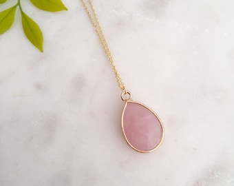 Pink Stone Necklace - Etsy