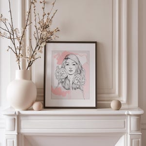Carnations - Fashion Illustration Fine Art Print
