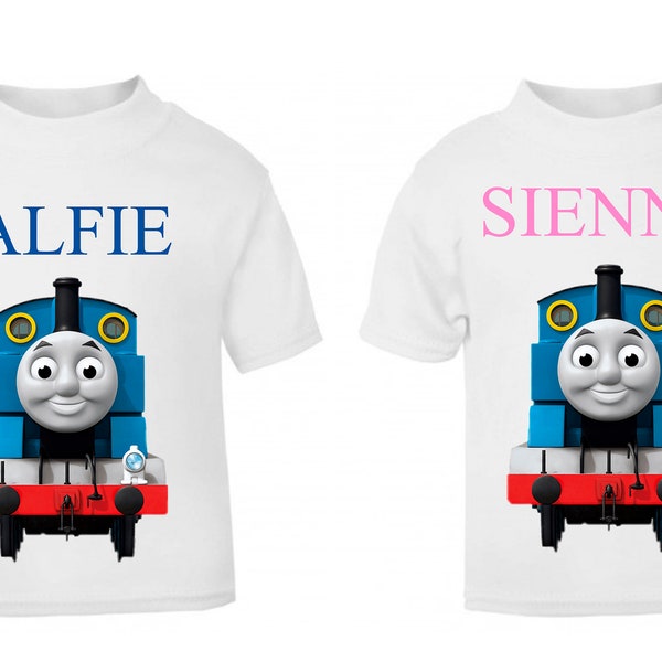 Thomas The Tank Personalised Short Sleeve T Shirt with your own name