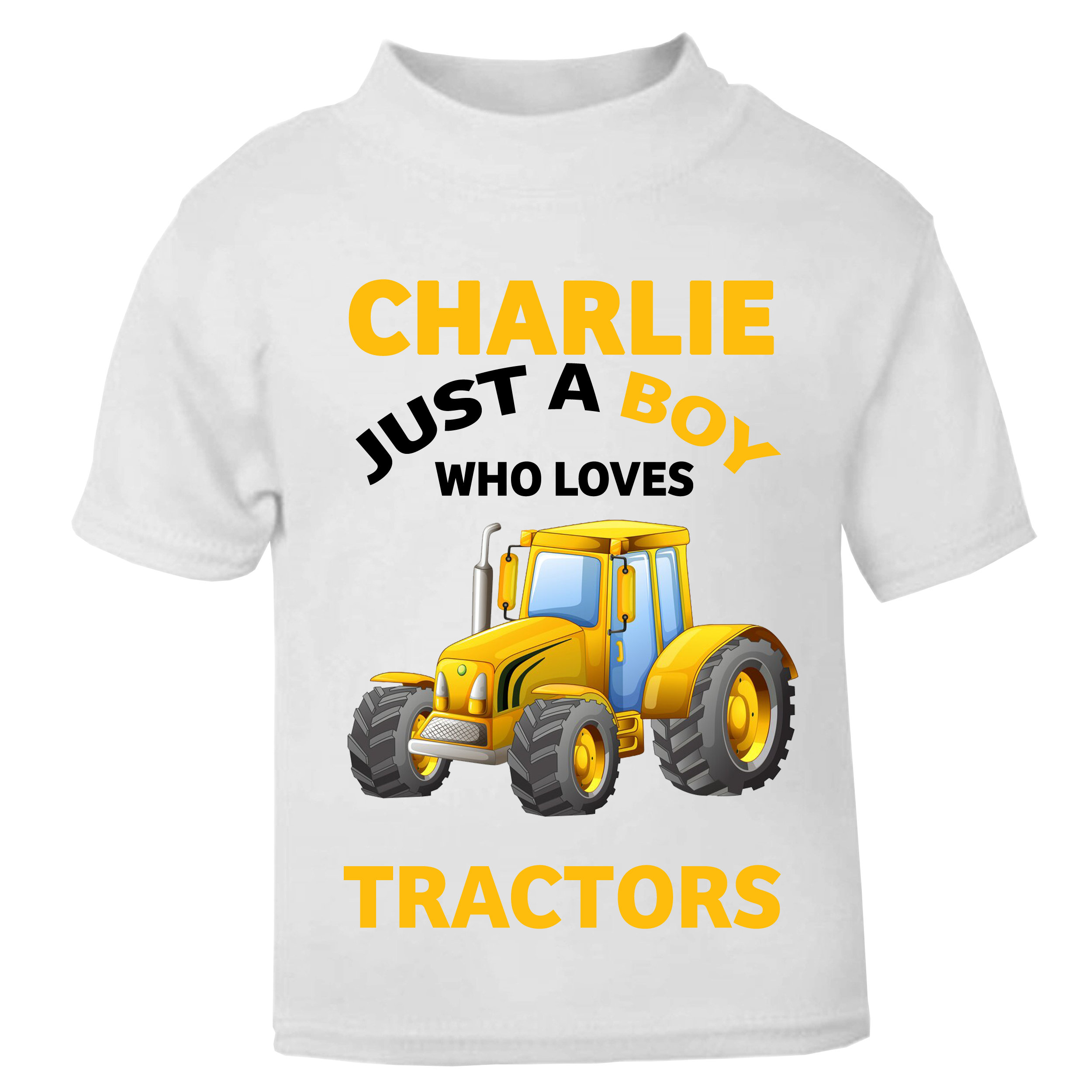 Just A Boy Who Loves Tractors Personalised Short Sleeve T
