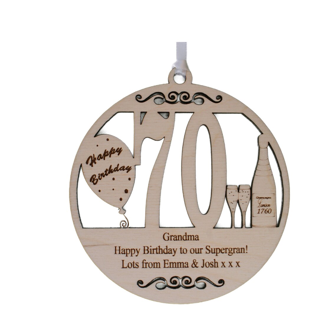 70th Birthday Personalised Plaque Engraved With the Wording Etsy