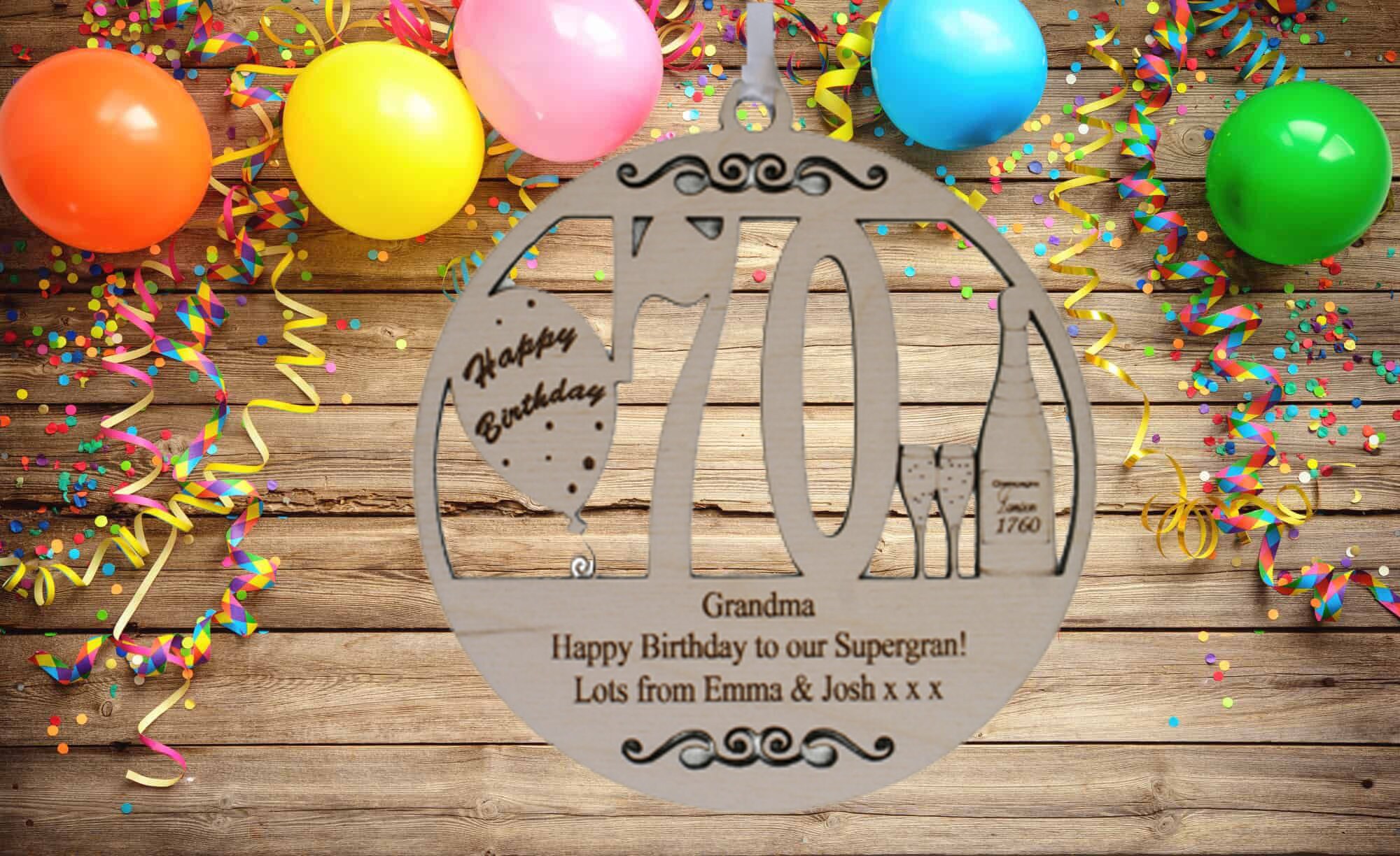 70th Birthday Personalised Plaque Engraved with the wording Etsy