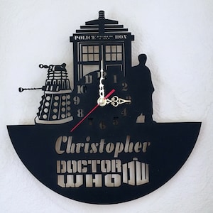 Personalised Custom Made Dr Who Tardis Hanging Wall Clock
