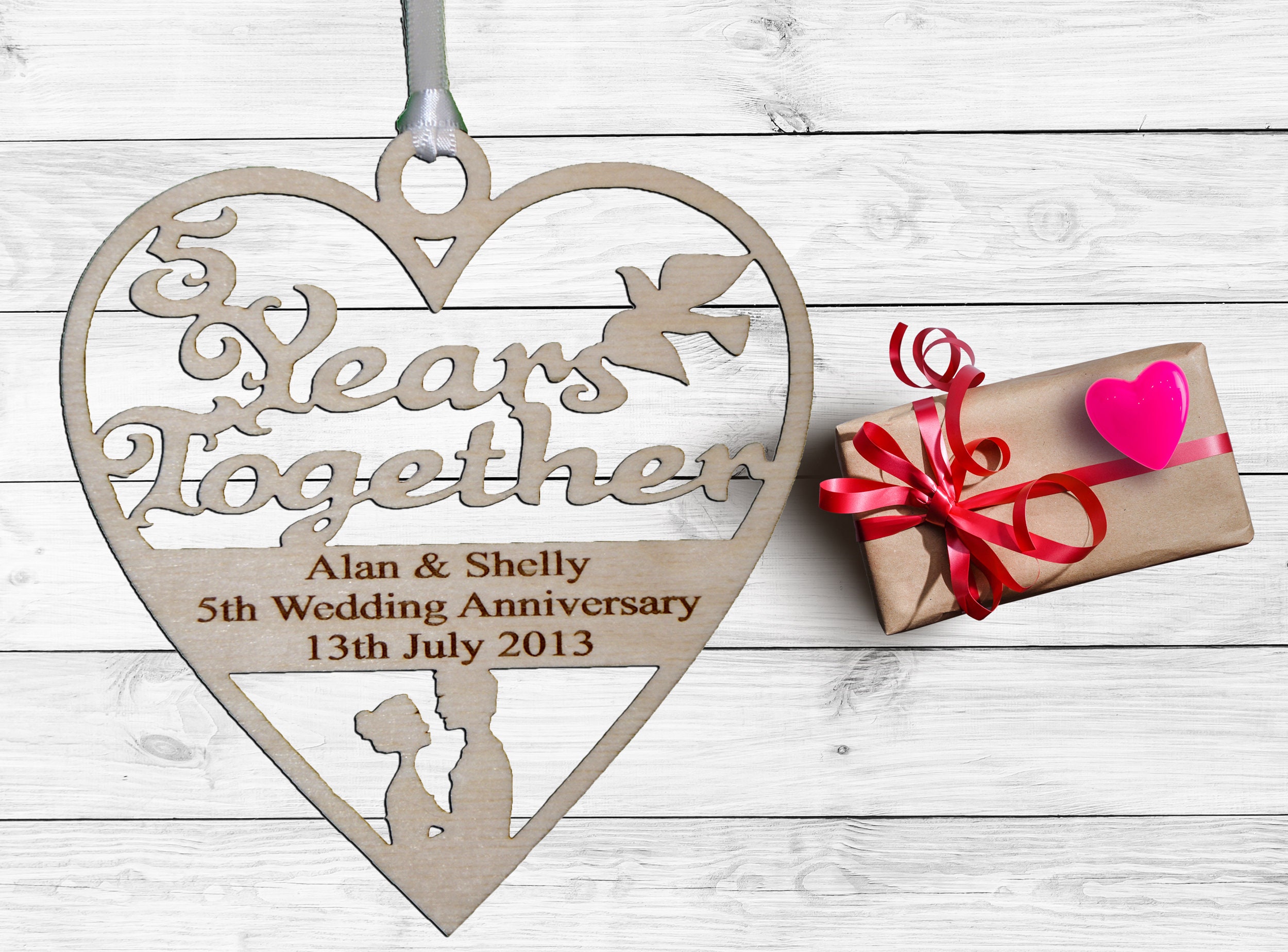 5. Jahr HOLZ Hochzeitstag personalisierte Holzschild Etsy