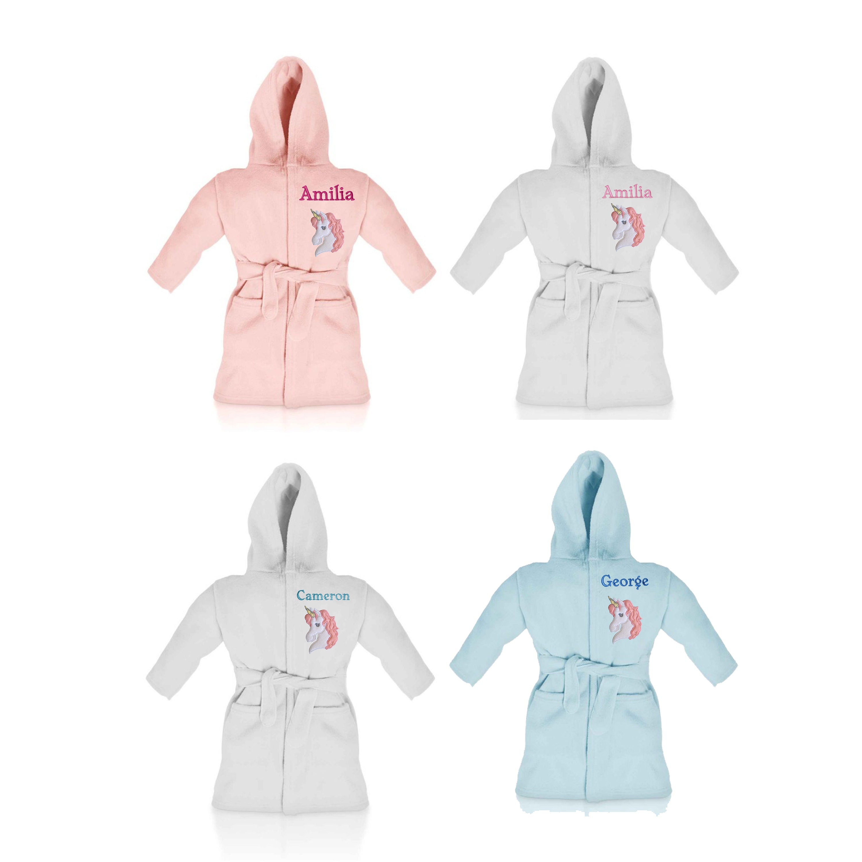 Unicorn Personalised Applique Super Soft Fleece Dressing Gown bathrobe Etsy