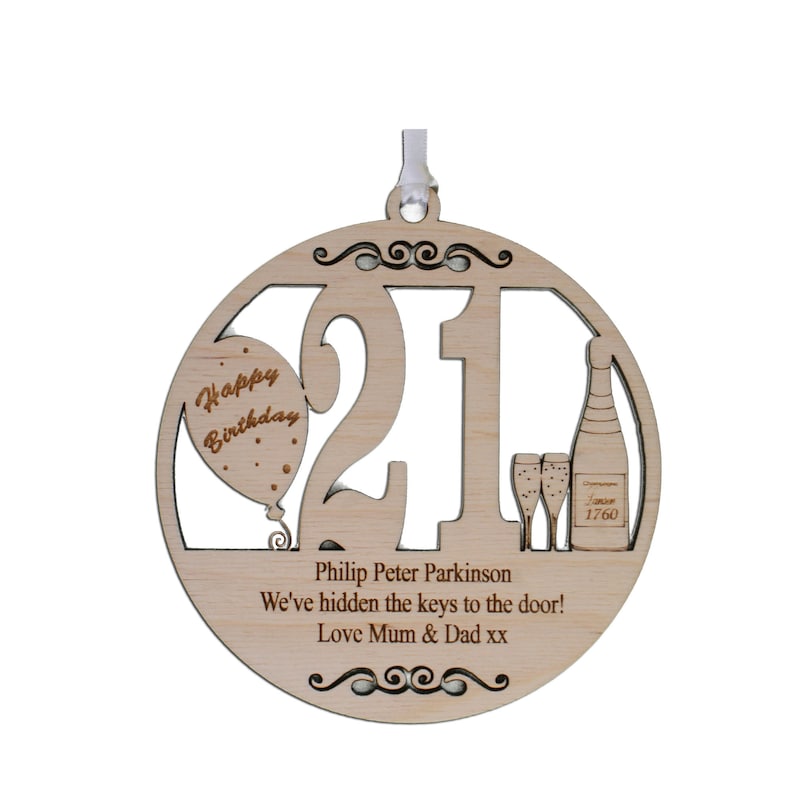 21st Birthday Personalised Plaque – Engraved With the Wording of Your ...
