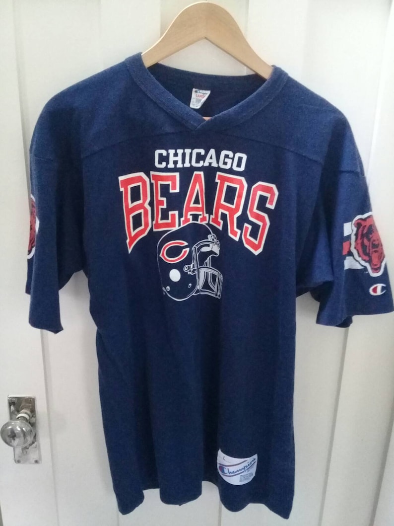 Vintage Chicago Bears Jersey Style Tee 90s Vintage Champion Bears Jersey L