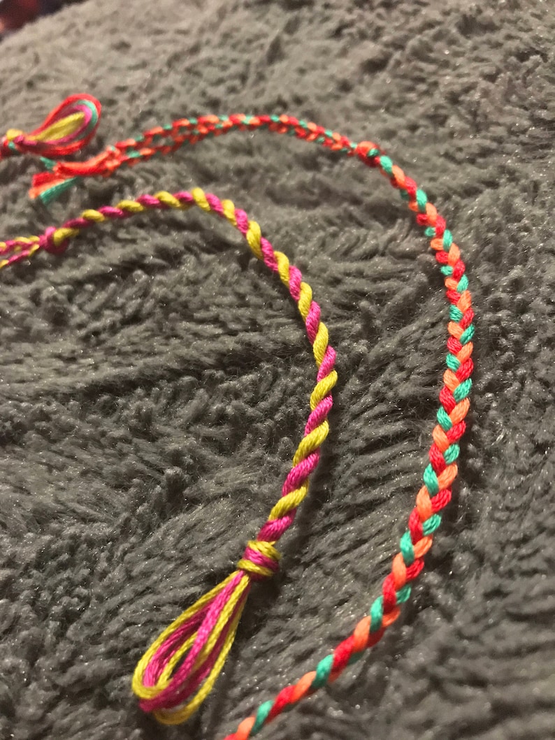 Rainbow Set of 2 Friendship Bracelets and an Anklet