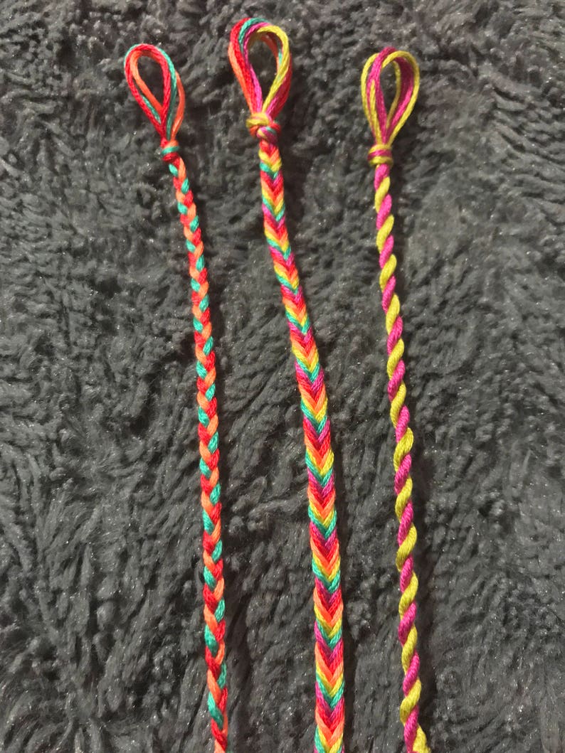 Rainbow Set of 2 Friendship Bracelets and an Anklet