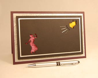 3D Greeting Card, 3D Art Card, 3D Silhouette Card -- Singer Card 2