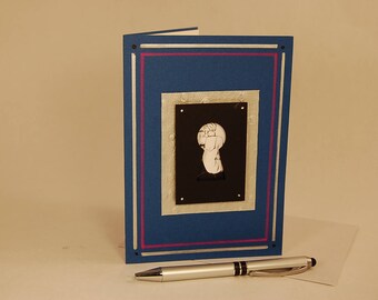 3D Greeting Card, 3D Art Card, 3D Silhouette Card -- Keyhole Card