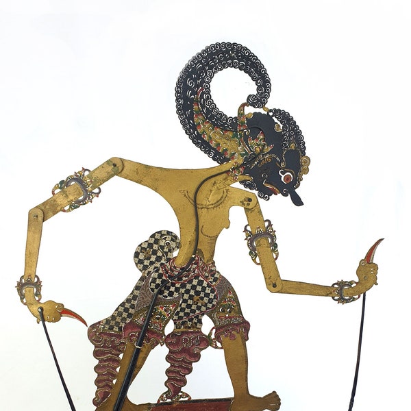 Hand puppet - Very Fine Javanese shadow puppet : "Bima" the power symbol