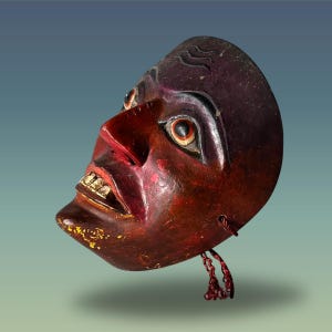 Vintage Wayang Topeng Mask från Java | Indonesisk kulturell samlarobjekt