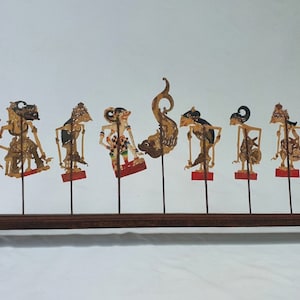 Miniature Javanese Shadow Puppet set - Ramayana wayang Kulit-