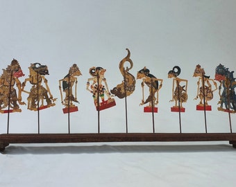 Miniature Javanese Shadow Puppet set - Ramayana wayang Kulit-