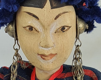 Ethnics rod puppet from South East Asia, fien wooden doll made in Bali