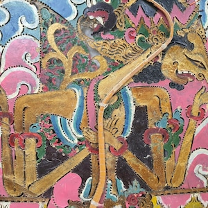Bali gift shadow puppet, collectors item must have: Vintage Batara Guru by Theater Art Gallery