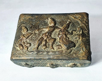 Boîte divinité vintage en cuivre de Bagan